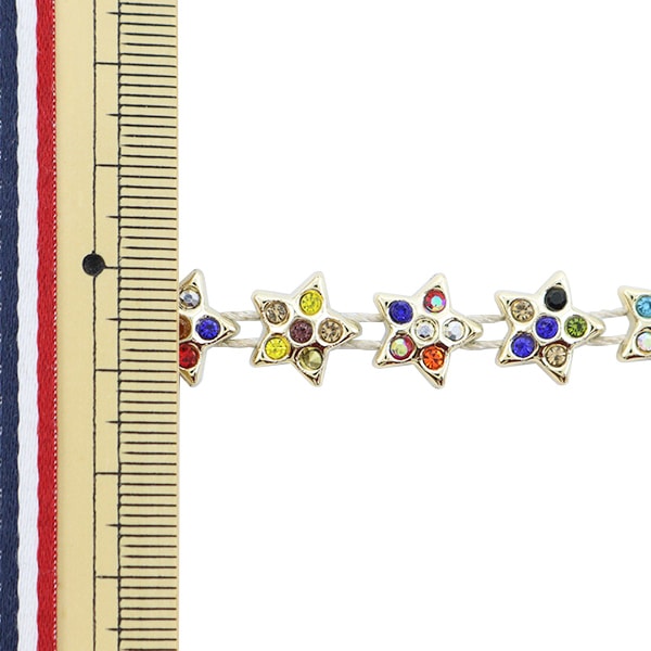 【数量5から】 手芸ブレード 『イミテーションブレード 幅約1.2cm 星 マルチ GY-43-18-28』