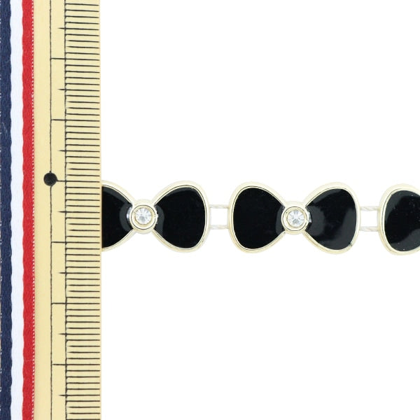 【数量5から】 手芸ブレード 『イミテーションブレード 幅約1.2cm リボン 黒 GY-43-18-33』