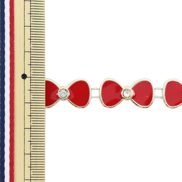 【虹オオカミに登場!】【数量5から】 手芸ブレード 『イミテーションブレード 幅約1.2cm リボン 赤 GY-43-18-34』