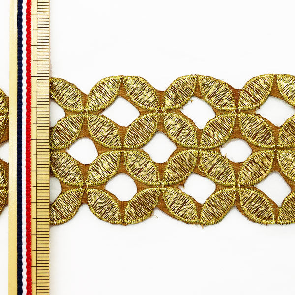 【数量5から】 手芸ブレード 『アイロン接着メタリックブレード 金 幅約5cm GY-110-2』