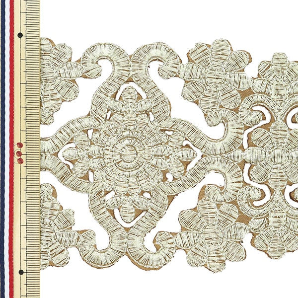 【数量5から】 手芸ブレード 『アイロン接着メタリックブレード 幅約10cm 金 GY-110-11』