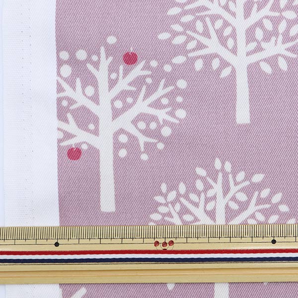 【数量5から】 生地 『抗ウイルス加工 ツイル 森のりんご狩り ラズベリーピンク SHUAPPIC-C』