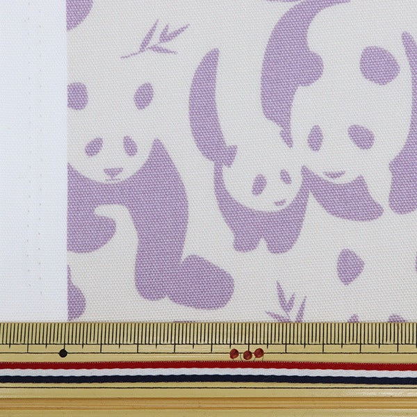 【数量5から】 生地 『抗ウイルス オックス 笹パンダ パープル SHUBAMPAN-E』