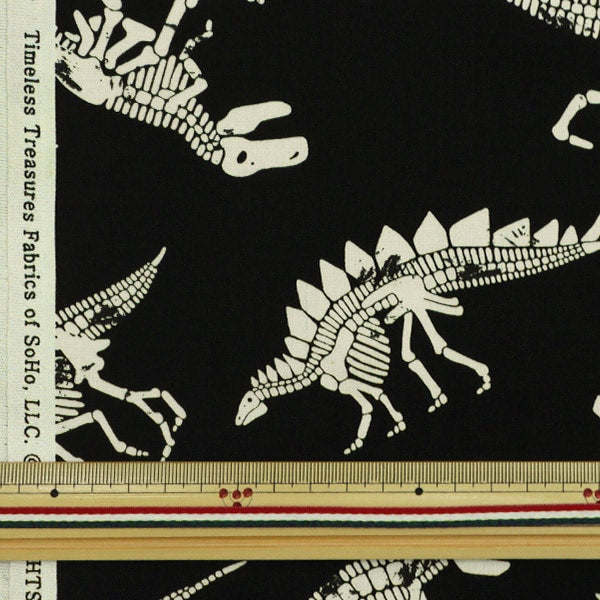 【数量5から】 生地 『インクジェットプリント 恐竜の化石 CG8334-GLOW』 USAコットン