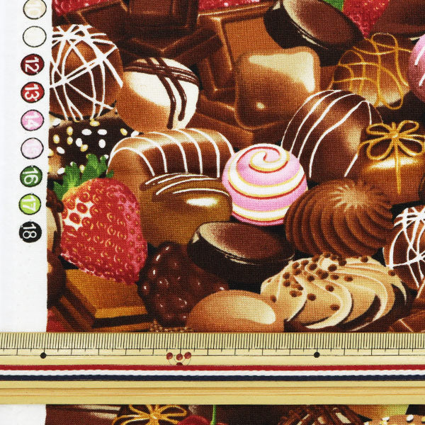 【数量5から】 生地 『インクジェットプリント チョコレート C1389-CHOCOLA』 USAコットン