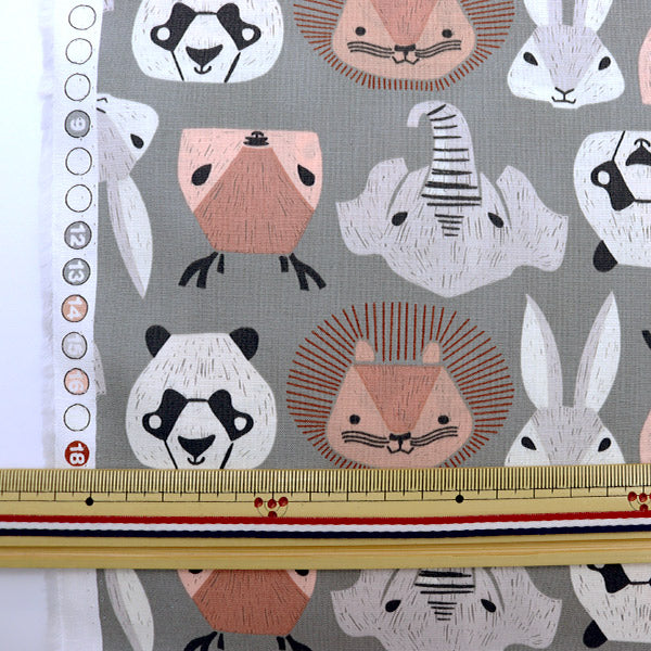 【数量5から】 生地 『インクジェットプリント アニマル SRR1680-STORM』 USAコットン