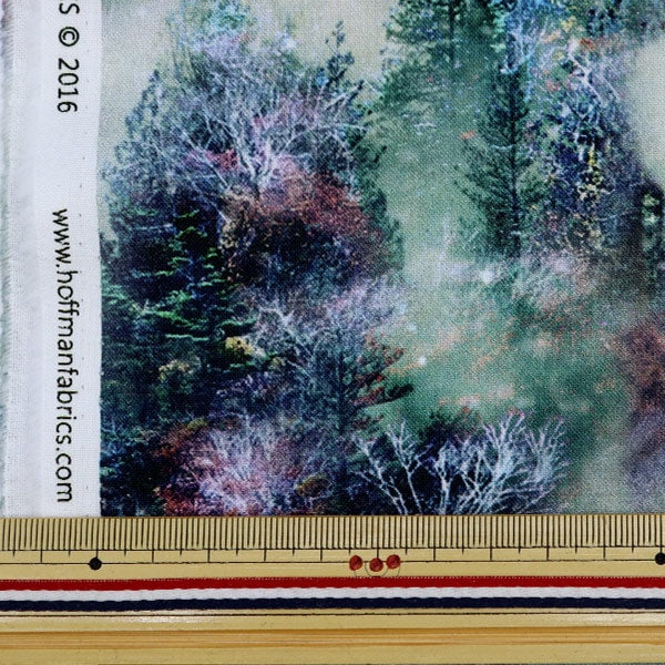 【数量5から】 生地 『インクジェットプリント ビリジアン P4355-309』 USAコットン