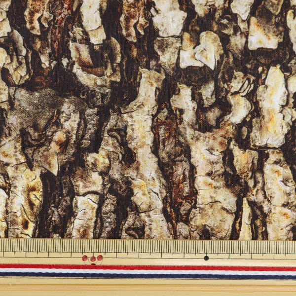 【数量5から】 生地 『インクジェットプリント 樹皮 R4671-407』 USAコットン