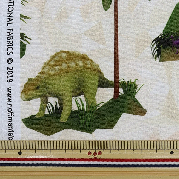 【数量5から】 生地 『インクジェットプリント 恐竜 S4765-33』 USAコットン