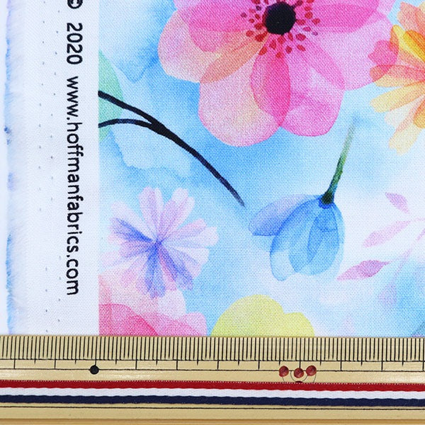 【数量5から】 生地 『インクジェットプリント 春 S4815-145』 USAコットン