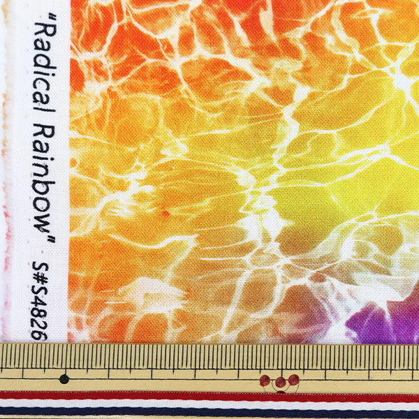 【数量5から】 生地 『インクジェットプリント ラジカルレインボー S4826-181』 USAコットン