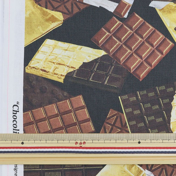 【数量5から】 生地 『インクジェットプリント 板チョコレート 9844-12』 USAコットン