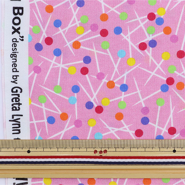 【数量5から】 生地 『インクジェットプリント ピン 9953-01』 USAコットン