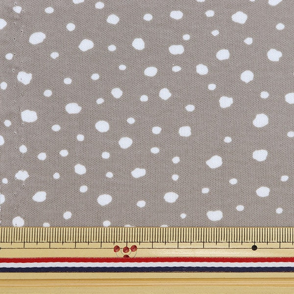 【数量5から】 生地 『40スムースプリント ドット柄 ブラウン YZ-7910-2B』