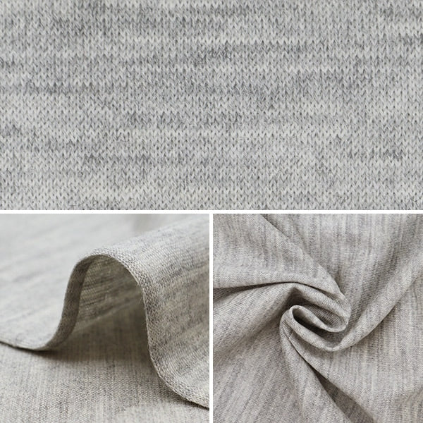 【数量5から】 生地 『国産ウォッシャブルウール ニット ライトグレー DK9115-LG』