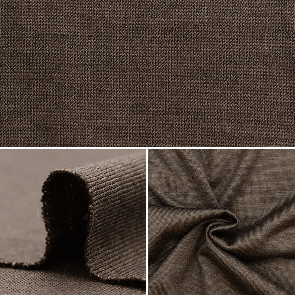 【数量5から】 生地 『国産ウォッシャブルウール ニット ブラウン DK9110-BR』