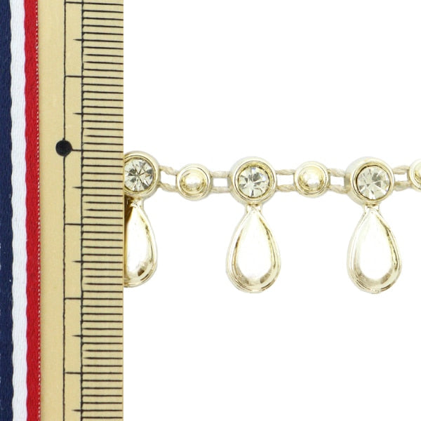 【数量5から】 手芸ブレード 『イミテーションブレード 幅約1.8cm しずくゴールド GY-43-18-3』