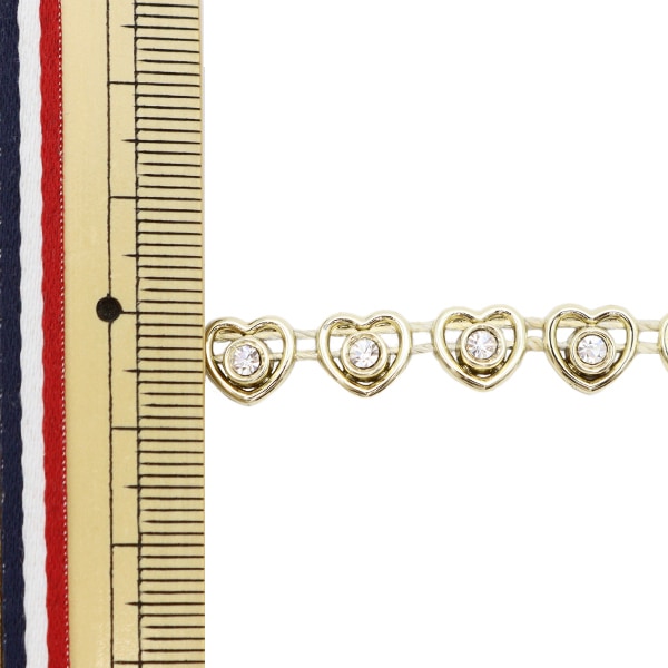 【数量5から】 手芸ブレード 『イミテーションブレード 幅約8mm ハート GY-43-18-7』