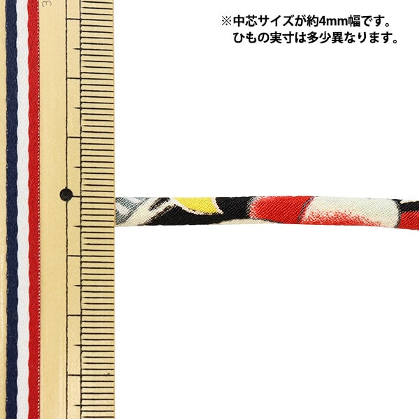 Matériel d'artisanat "Chirimen Round String 4 mm Cherry Cherry Cherry Cherry Cherry Tree / Black 1003-CF"