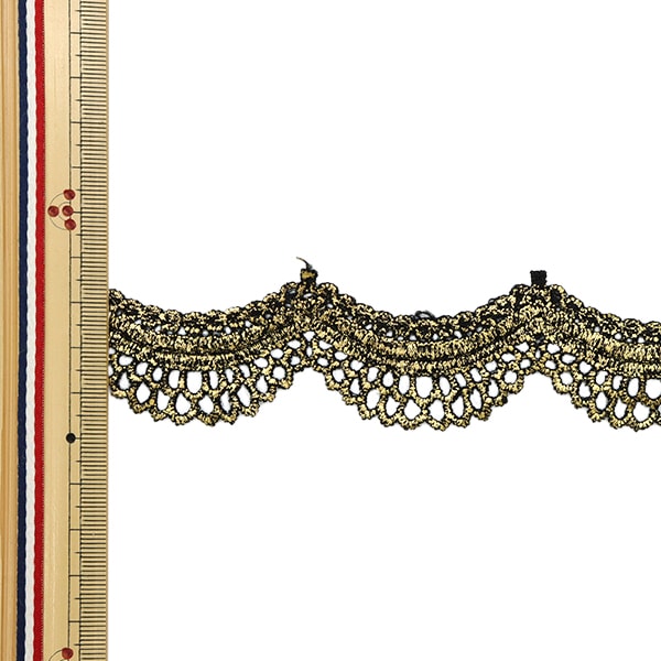 【数量5から】 手芸ブレード 『メタリックレース 幅約3.3cm ゴールド GY-99-4G』