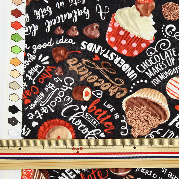 【数量5から】 生地 『USAコットン チョコレート C1085-BLACK』