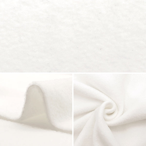 【数量5から】 生地 『両面起毛フリース吸湿発熱・アンチピリング オフホワイト KA22-1-OW 』