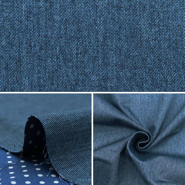 【数量5から】 生地 『リバーツイルプリント 水玉紺 155-2417-A-6』