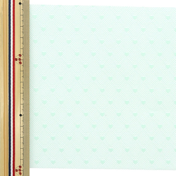 【数量5から】 リボン 『ソフトチュールリボン ハート約150mm幅 ミント M7020H-150』