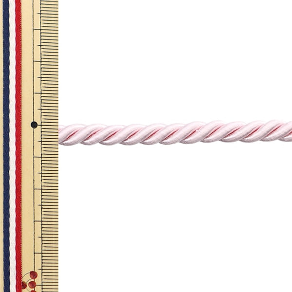 【数量5から】 手芸ひも 『2023ツイストコードB 幅約7mm ライトピンク KY-7-B16』