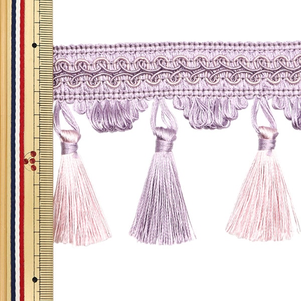 【数量5から】 手芸ブレード 『2023タッセルブレード ライトパープル×ライトピンク BE4207-3』