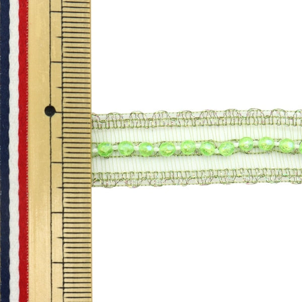 【数量5から】 リボン 『クリスタルビーズリボン 幅15mm 5番色 9757』 AOYAMARIBBON 青山リボン