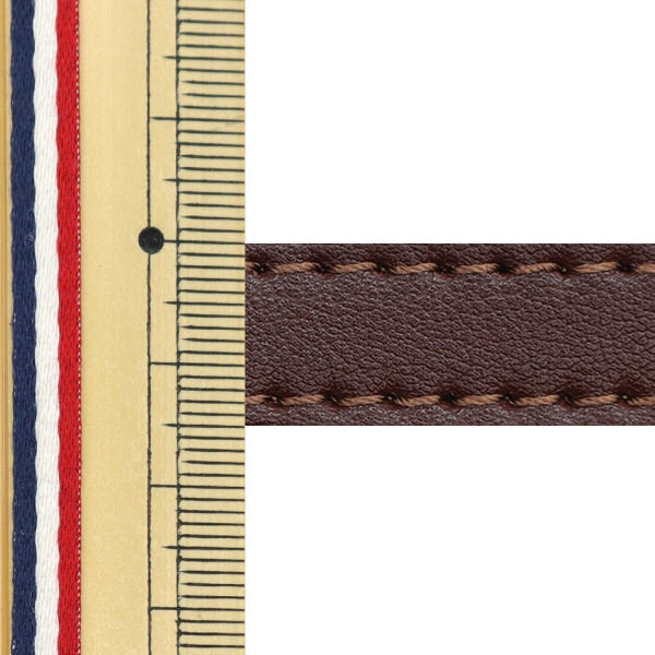 Materiale della borsa "Tape punti in pelle doppio sintetico di circa 15 mm di larghezza #61 marrone scuro ftw15-61"