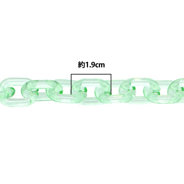 手芸パーツ 『O字チェーンカラー クリアグリーン 約60cm』