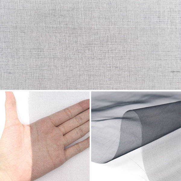 【数量5から】 生地 『オーガンジー 国産シルク4.5匁 ブラック 180013-25』