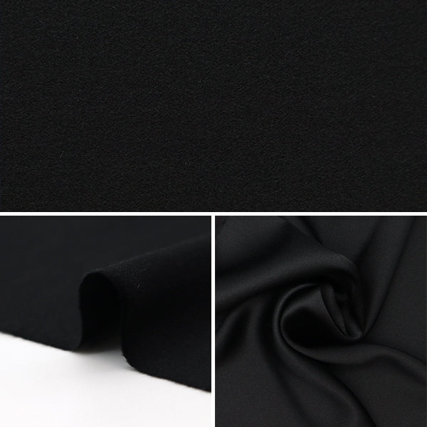 【数量5から】 生地 『サテン 国産シルク20匁 ブラック 221-C6152-32』