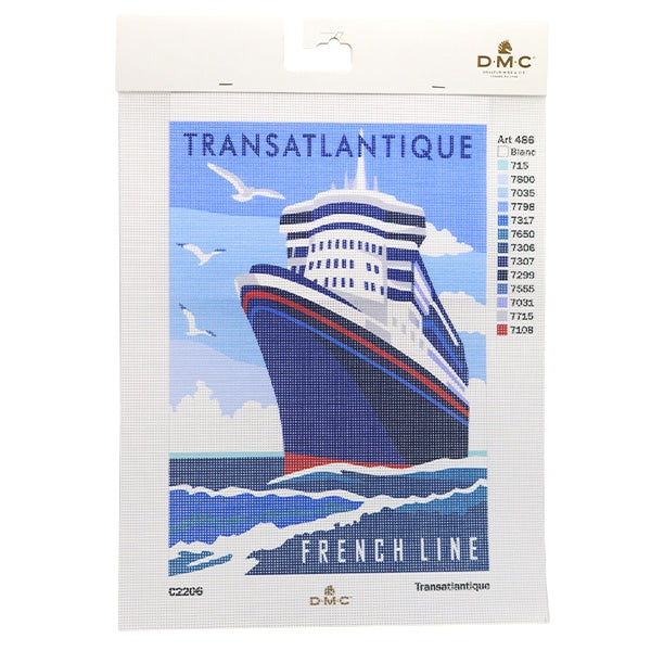Embroidery kit "Print Canvas Passenger Ship C2206" DMC Dewem Sea