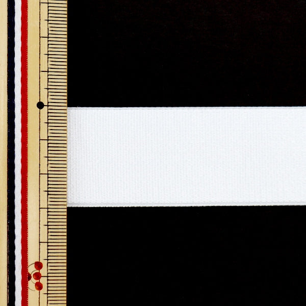 【数量5から】 手芸テープ 『ウエストリバーシブルストレッチテープ 幅約3cm 1番色 114-351-001』