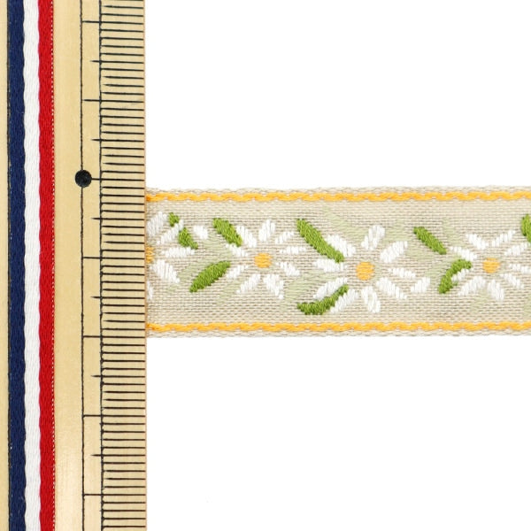 【数量5から】 手芸テープ 『麻チロリアンテープ マーガレット 80番色 5965』