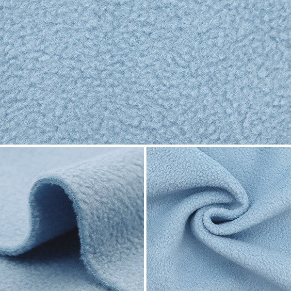 【数量5から】 生地 『両面起毛フリース吸湿発熱・アンチピリング ミルクブルー KA22-1-MBL』