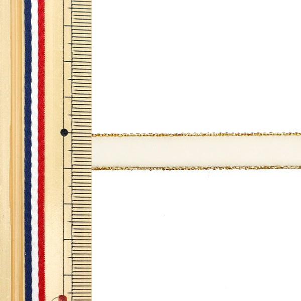 【数量5から】 リボン 『メタルエッジベルベット オフホワイト 50014』