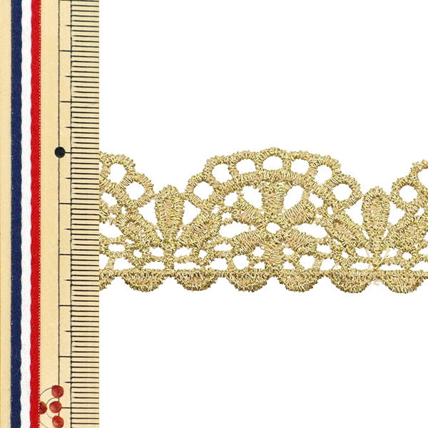 【数量5から】 手芸ブレード 『メタリックレース 約2.7cm幅 金 GY-99-24-8』