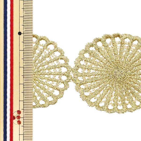 【数量5から】 手芸ブレード 『メタリックレース 約4.5cm幅 金 GY-99-24-9』