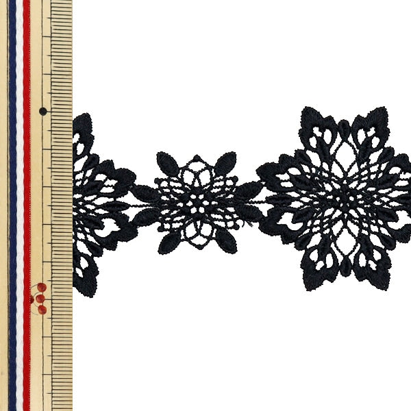 【数量5から】 レースリボンテープ 『レース ブラック 約5cm幅 ISY-6-24-10B』