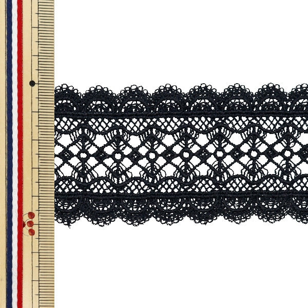 【数量5から】 レースリボンテープ 『レース ブラック 約4.8cm幅 ISY-6-24-13B』
