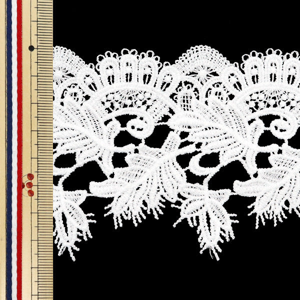 【数量5から】 レースリボンテープ 『レース ホワイト 約7.6cm幅 ISY-6-24-14A』