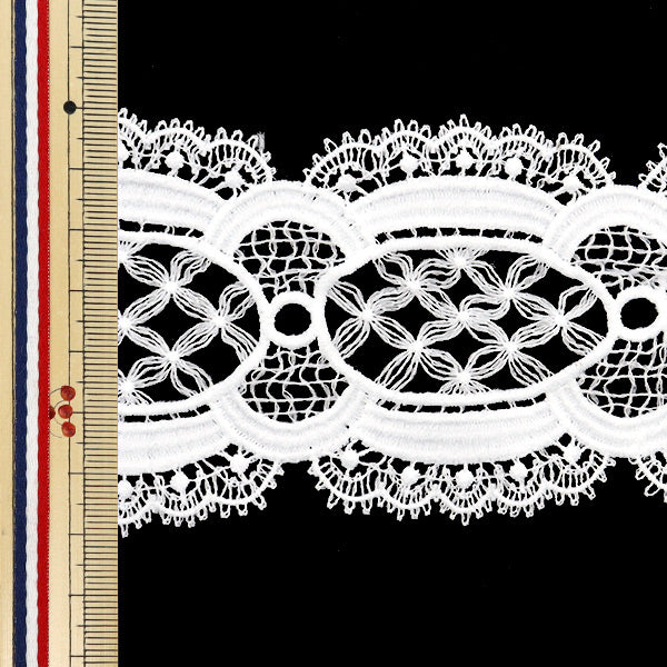 【数量5から】 レースリボンテープ 『レース ホワイト 約7cm幅 ISY-6-24-16A』