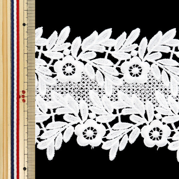 【数量5から】 レースリボンテープ 『レース ホワイト 約9.5cm幅 ISY-6-24-23A』