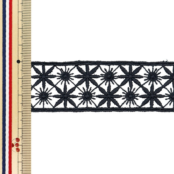 【数量5から】 レースリボンテープ 『レース ブラック 約4cm幅 ISY-6-24-3B』