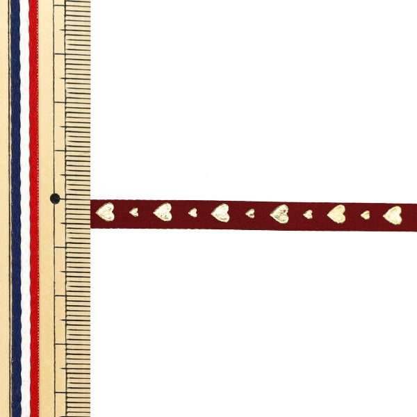 【数量5から】 リボン 『メタリック タイニーハート 幅約6mm 18番色』 AOYAMARIBBON 青山リボン