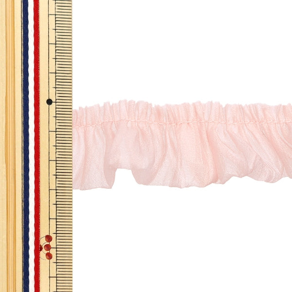 【数量5から】 フリルリボンテープ 『ソフトサテンフリル 約30mm幅 ピンク FR2318』